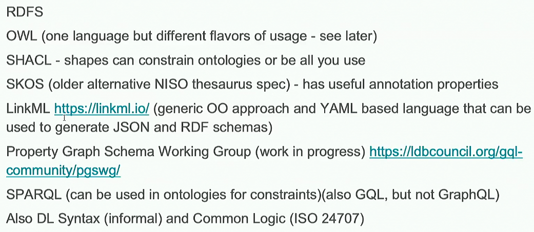 Standard Ontology Languages