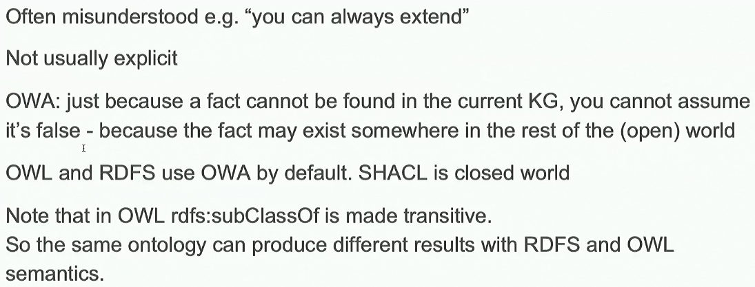Open World Assumption (OWA) vs Closed World