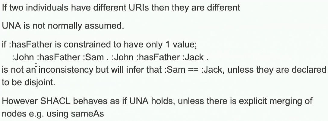 Unique Name Assumption (UNA)